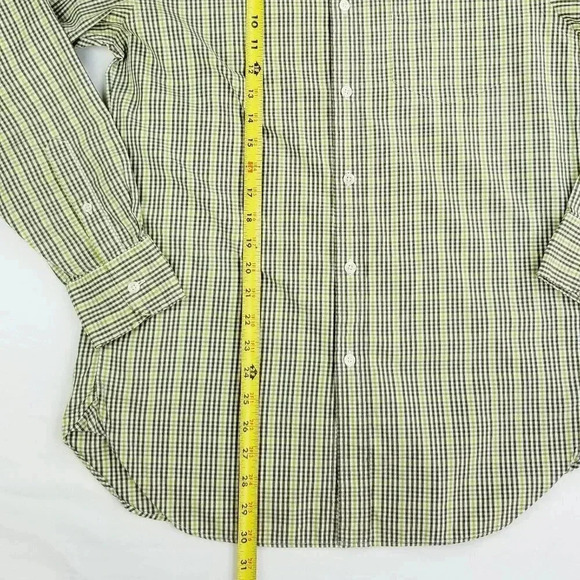 J Crew Small 14-14.5 Green Brown White Check Shirt - Picture 4 of 4